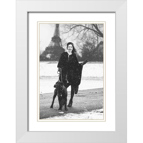 Paris White Modern Wood Framed Art Print with Double Matting by Krystynek Mqep, Martin