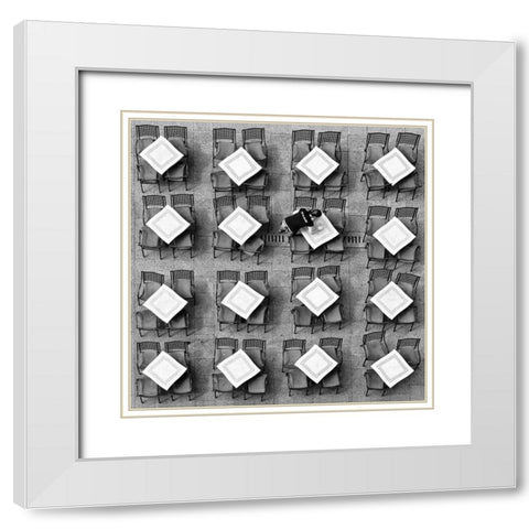 On The Job White Modern Wood Framed Art Print with Double Matting by Vuckovic, Katarina