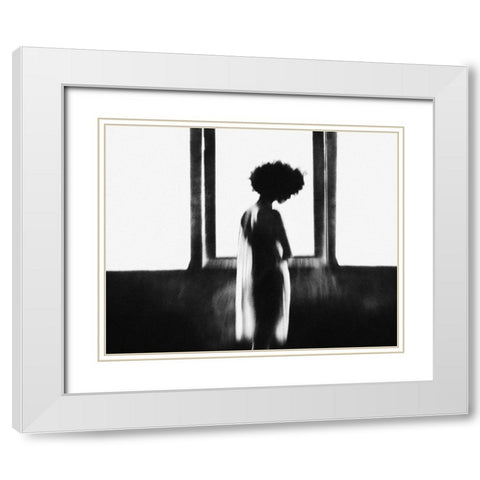 Alone White Modern Wood Framed Art Print with Double Matting by Satriani, Jay