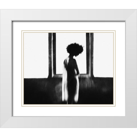 Alone White Modern Wood Framed Art Print with Double Matting by Satriani, Jay