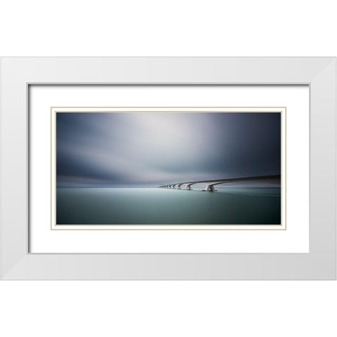 The Infinite Bridge White Modern Wood Framed Art Print with Double Matting by Van Orden, Arthur