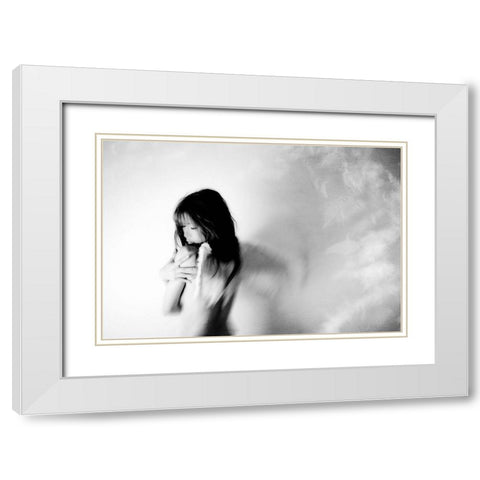 Broken Wing White Modern Wood Framed Art Print with Double Matting by Ikeda, Keisuke