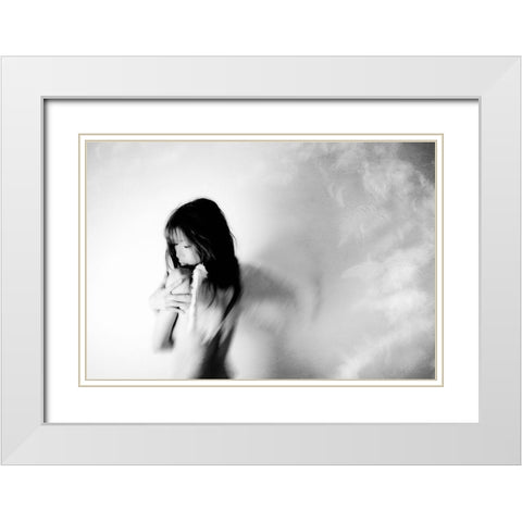 Broken Wing White Modern Wood Framed Art Print with Double Matting by Ikeda, Keisuke