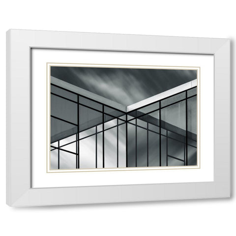 Crossing Clouds White Modern Wood Framed Art Print with Double Matting by Garcia, Vladi