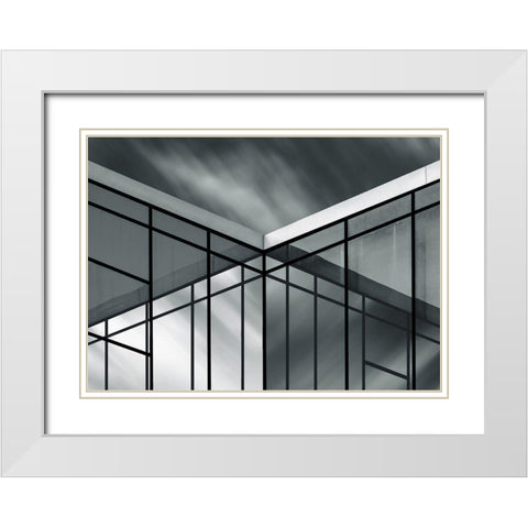 Crossing Clouds White Modern Wood Framed Art Print with Double Matting by Garcia, Vladi