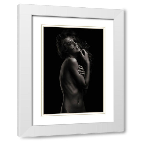 Sensual Beauty White Modern Wood Framed Art Print with Double Matting by Krystynek MQEP, Martin