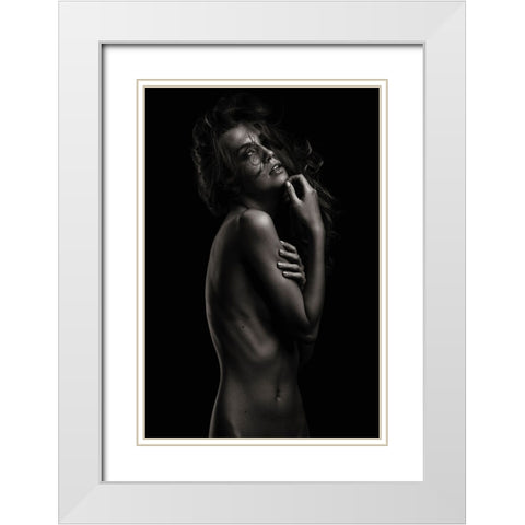 Sensual Beauty White Modern Wood Framed Art Print with Double Matting by Krystynek MQEP, Martin