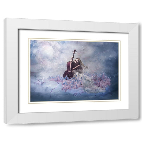 Music Of The Soul White Modern Wood Framed Art Print with Double Matting by Simongulashvili, Natalia