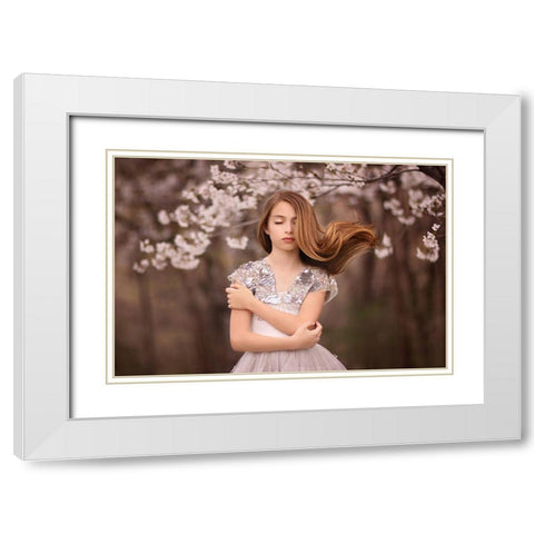 Swoosh White Modern Wood Framed Art Print with Double Matting by Andelman, Katie