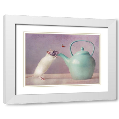 Snoozy  :) White Modern Wood Framed Art Print with Double Matting by Van Deelen, Ellen