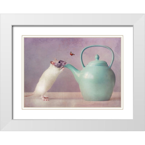 Snoozy  :) White Modern Wood Framed Art Print with Double Matting by Van Deelen, Ellen