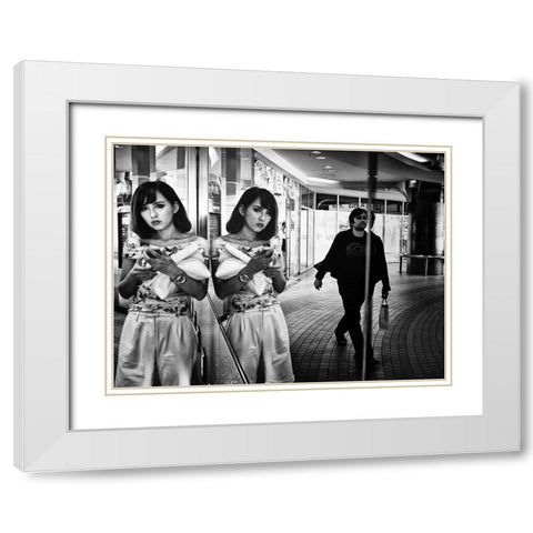 Mirror White Modern Wood Framed Art Print with Double Matting by Suzuki, Tatsuo