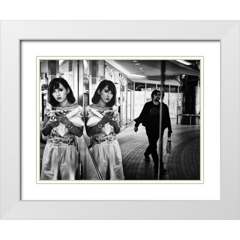 Mirror White Modern Wood Framed Art Print with Double Matting by Suzuki, Tatsuo