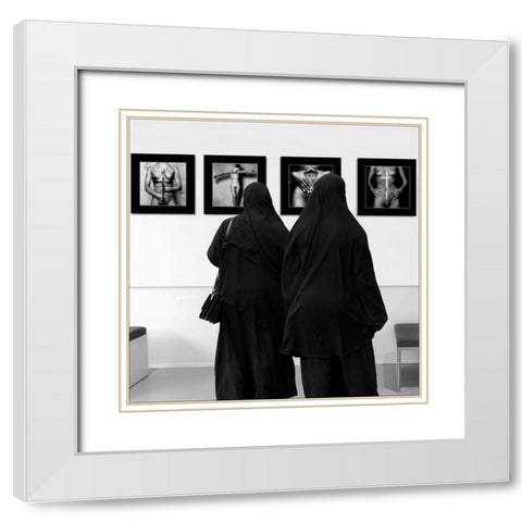 Watching The Exhibition Of John Lommen White Modern Wood Framed Art Print with Double Matting by Limberg, Huib