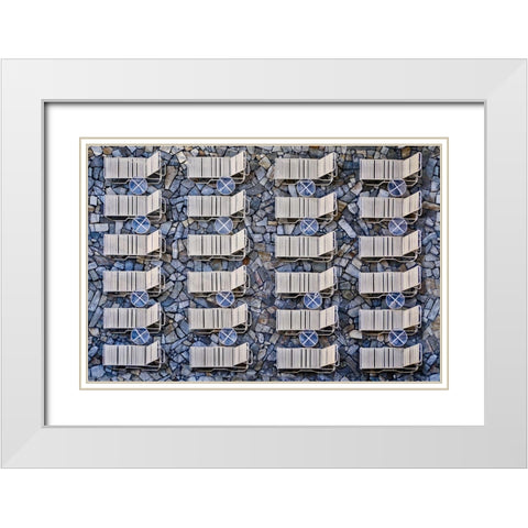 Geometrical White Modern Wood Framed Art Print with Double Matting by Lenzen, Klaus