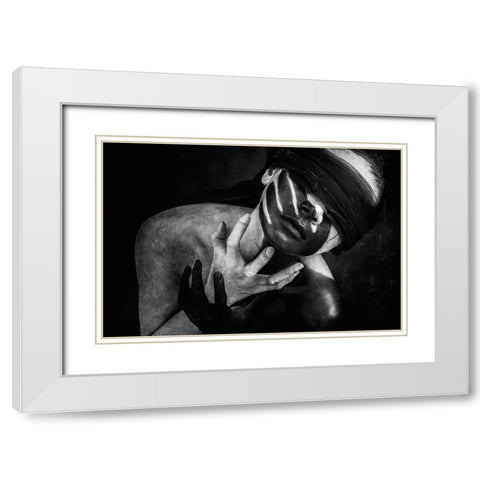 Lost My Eyes White Modern Wood Framed Art Print with Double Matting by Skip, Anthony