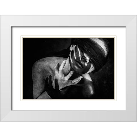 Lost My Eyes White Modern Wood Framed Art Print with Double Matting by Skip, Anthony