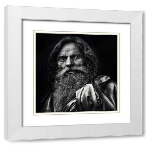 The Man From Agra White Modern Wood Framed Art Print with Double Matting by Flour, Piet