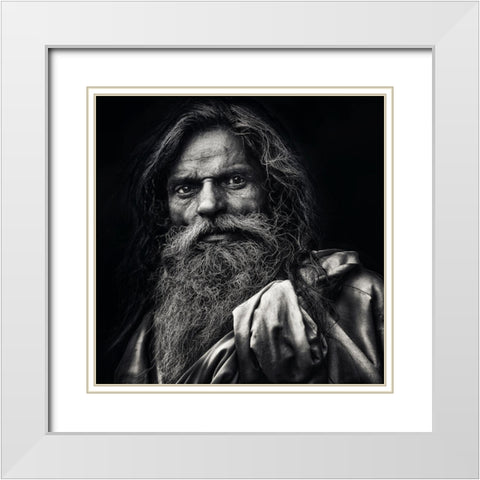 The Man From Agra White Modern Wood Framed Art Print with Double Matting by Flour, Piet