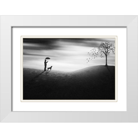 Autumn White Modern Wood Framed Art Print with Double Matting by Marlianto, Ivan