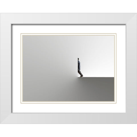 Qhiddenq White Modern Wood Framed Art Print with Double Matting by Natalia