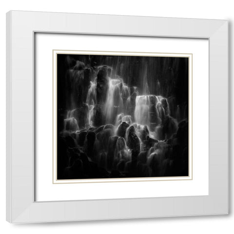 The Veiled Beings --- Ramona Falls White Modern Wood Framed Art Print with Double Matting by Dou, Shenshen