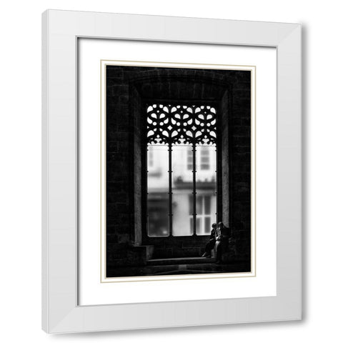 In The Silence White Modern Wood Framed Art Print with Double Matting by Della Latta, Massimo