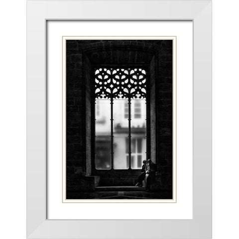 In The Silence White Modern Wood Framed Art Print with Double Matting by Della Latta, Massimo