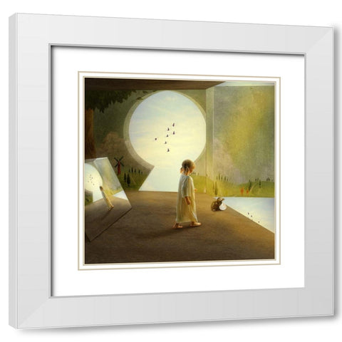 *** White Modern Wood Framed Art Print with Double Matting by Melik-Nubarova, Svetlana