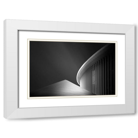 Symphony Of Lines White Modern Wood Framed Art Print with Double Matting by Ioneanu, Dragos