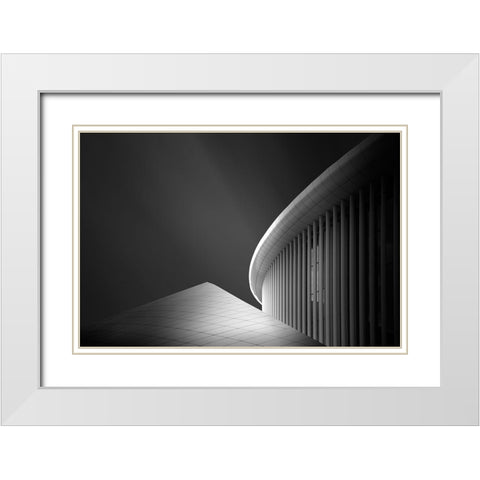 Symphony Of Lines White Modern Wood Framed Art Print with Double Matting by Ioneanu, Dragos