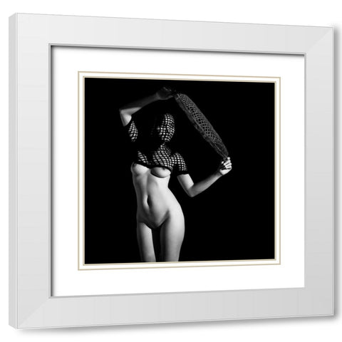 Shadow Play White Modern Wood Framed Art Print with Double Matting by D., Julian