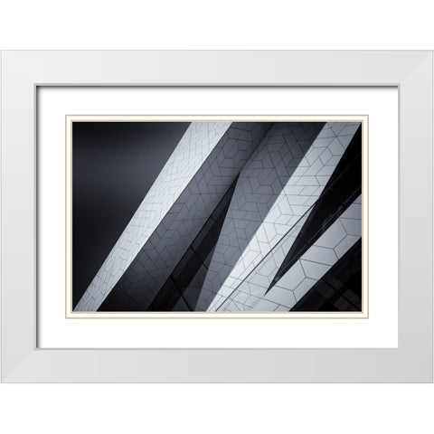 The Eye White Modern Wood Framed Art Print with Double Matting by Van De, Jeroen