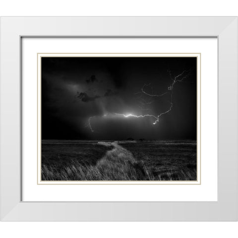 Sometimes The Sky Explodes ... White Modern Wood Framed Art Print with Double Matting by Depaepe, Yvette
