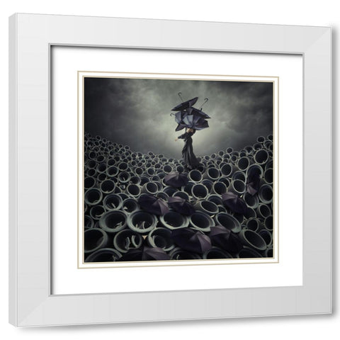 A Broken Serenade White Modern Wood Framed Art Print with Double Matting by Hardibudi