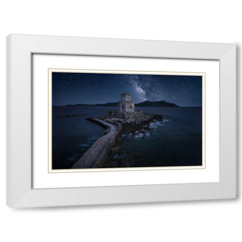 Remains Of The Past White Modern Wood Framed Art Print with Double Matting by Kaddas, Chris