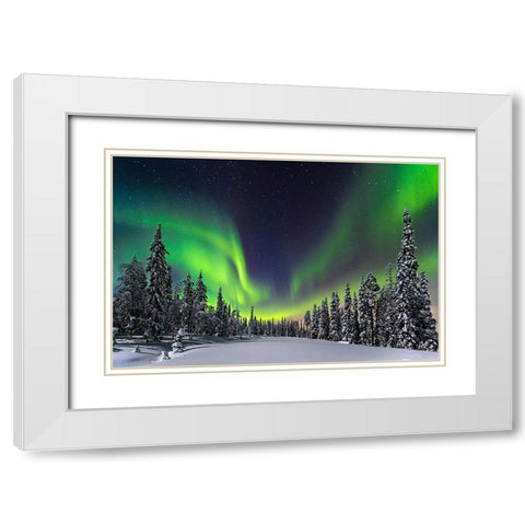 Aurora White Modern Wood Framed Art Print with Double Matting by Roemmelt, Dr. Nicholas