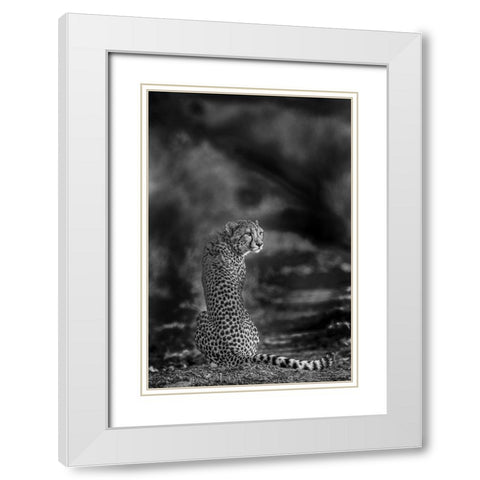 The Look Back White Modern Wood Framed Art Print with Double Matting by Marx, Jaco
