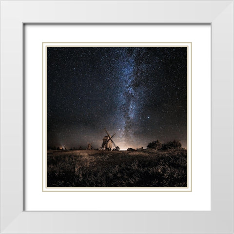Galaxy Rising White Modern Wood Framed Art Print with Double Matting by Tannerstedt, Jorgen