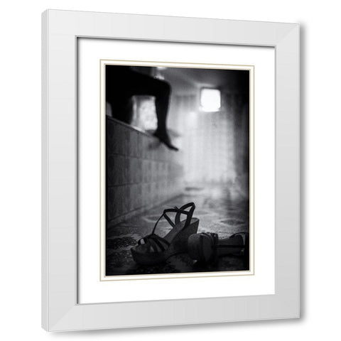 Bring Forth Ye Shadow White Modern Wood Framed Art Print with Double Matting by Pergioudakis, Manos