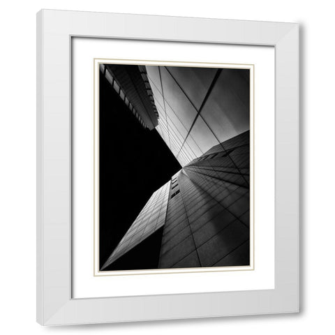 Shapes Of Light White Modern Wood Framed Art Print with Double Matting by Depaepe, Yvette