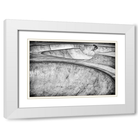 Concrete Slider White Modern Wood Framed Art Print with Double Matting by Eliash, Tomer