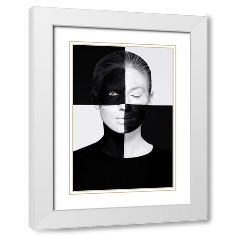 Squared White Modern Wood Framed Art Print with Double Matting by Ghirardini, Tanja