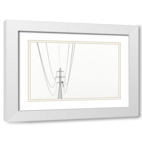 Balance White Modern Wood Framed Art Print with Double Matting by Rems, Kristjan