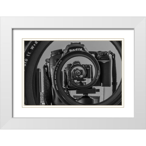 Twisted Lens Ii White Modern Wood Framed Art Print with Double Matting by Skilbeck, Christian