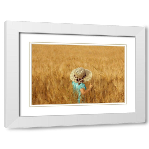 Summertime White Modern Wood Framed Art Print with Double Matting by Fomina, Olga