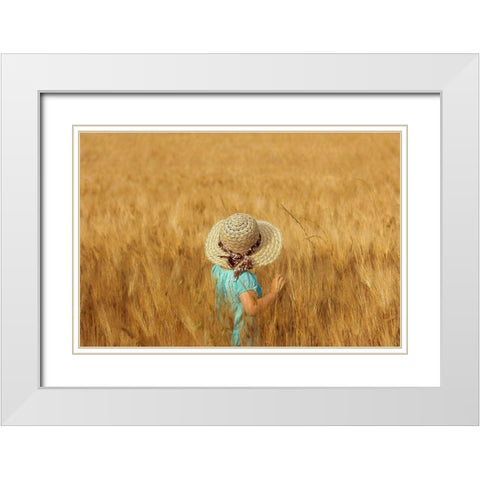 Summertime White Modern Wood Framed Art Print with Double Matting by Fomina, Olga