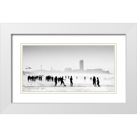 When The Sun Encounters The Mist ... White Modern Wood Framed Art Print with Double Matting by Depaepe, Yvette