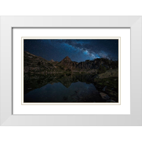 Mountain Lake White Modern Wood Framed Art Print with Double Matting by Martin Castan, David