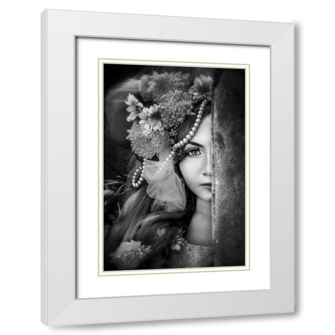 :: Half :: White Modern Wood Framed Art Print with Double Matting by Minggar T, Miranti